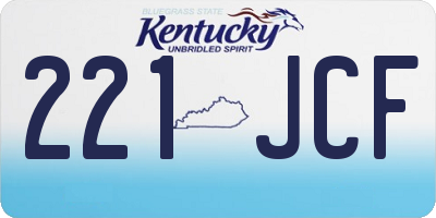 KY license plate 221JCF