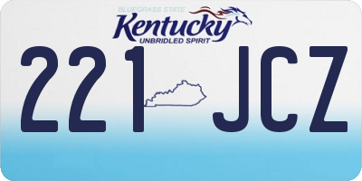 KY license plate 221JCZ