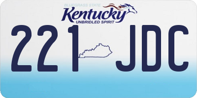 KY license plate 221JDC