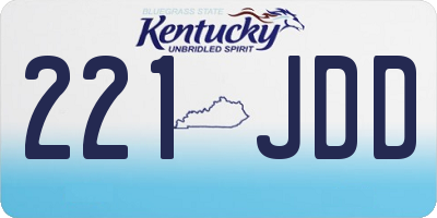 KY license plate 221JDD