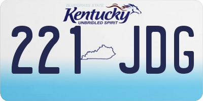 KY license plate 221JDG