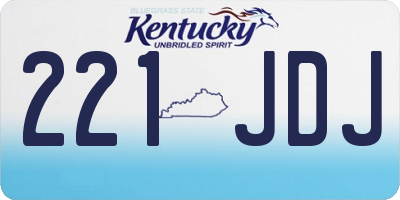 KY license plate 221JDJ