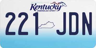 KY license plate 221JDN
