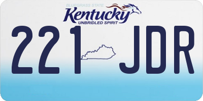 KY license plate 221JDR