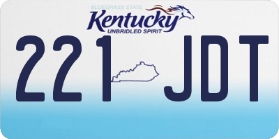 KY license plate 221JDT