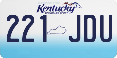 KY license plate 221JDU
