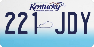 KY license plate 221JDY