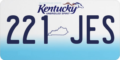 KY license plate 221JES