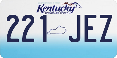 KY license plate 221JEZ