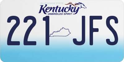 KY license plate 221JFS