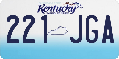 KY license plate 221JGA