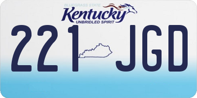 KY license plate 221JGD