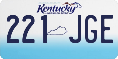 KY license plate 221JGE