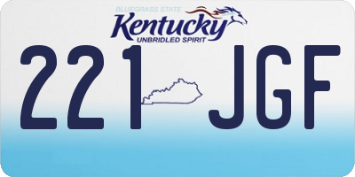KY license plate 221JGF