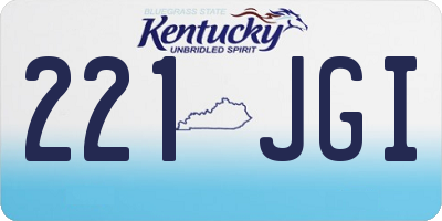 KY license plate 221JGI