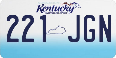 KY license plate 221JGN