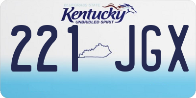 KY license plate 221JGX