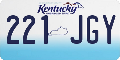 KY license plate 221JGY