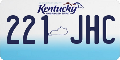 KY license plate 221JHC