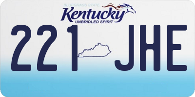 KY license plate 221JHE