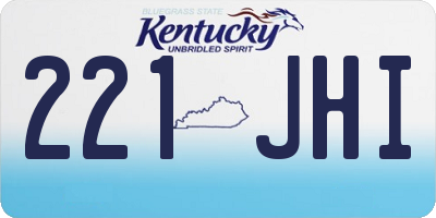KY license plate 221JHI
