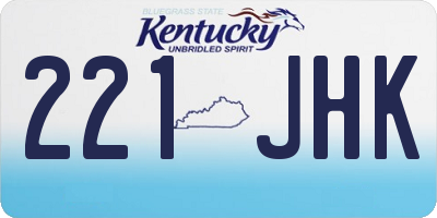 KY license plate 221JHK
