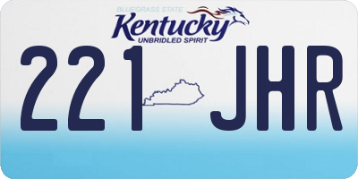 KY license plate 221JHR