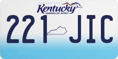 KY license plate 221JIC