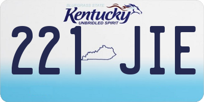 KY license plate 221JIE