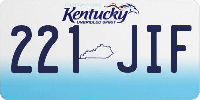 KY license plate 221JIF
