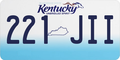 KY license plate 221JII