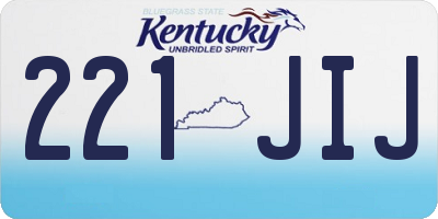 KY license plate 221JIJ
