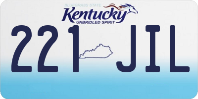 KY license plate 221JIL