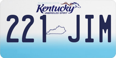KY license plate 221JIM