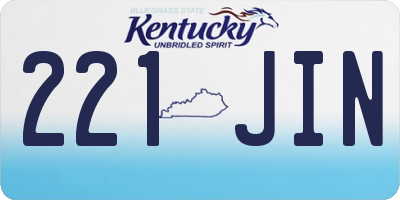 KY license plate 221JIN