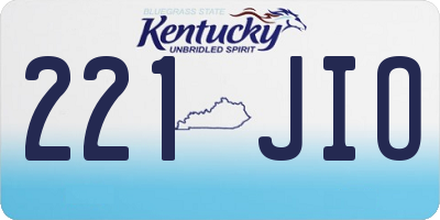 KY license plate 221JIO