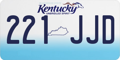 KY license plate 221JJD