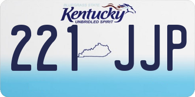 KY license plate 221JJP