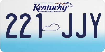 KY license plate 221JJY