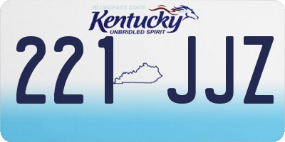 KY license plate 221JJZ