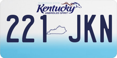 KY license plate 221JKN