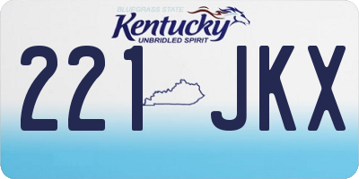 KY license plate 221JKX