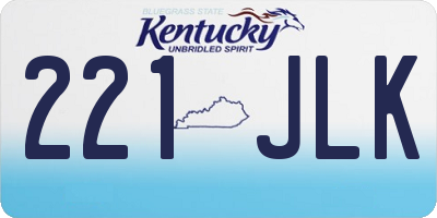 KY license plate 221JLK