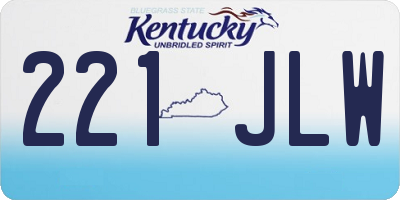 KY license plate 221JLW