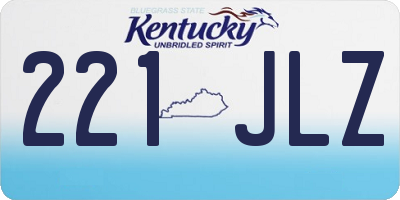 KY license plate 221JLZ