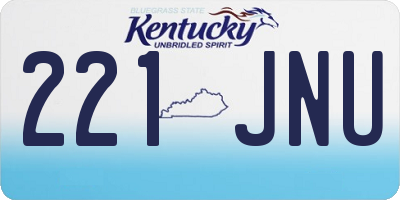 KY license plate 221JNU