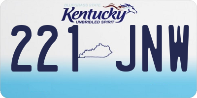 KY license plate 221JNW