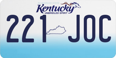 KY license plate 221JOC