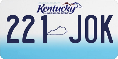 KY license plate 221JOK