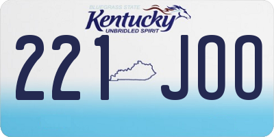 KY license plate 221JOO